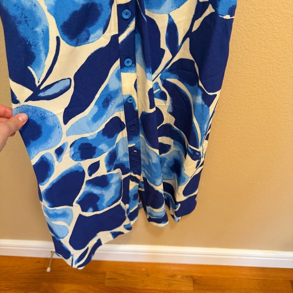 Diane Von Furstenberg DVF Blue White Floral Abstract Button Front Mini Dress S - Picture 10 of 13